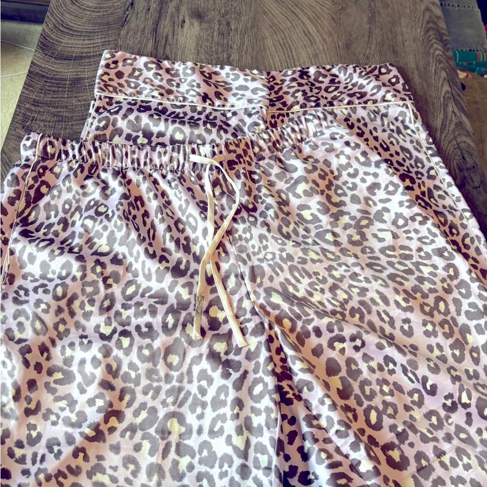 Victorias Secret Purple Leopard Print PJ Bottoms - medium